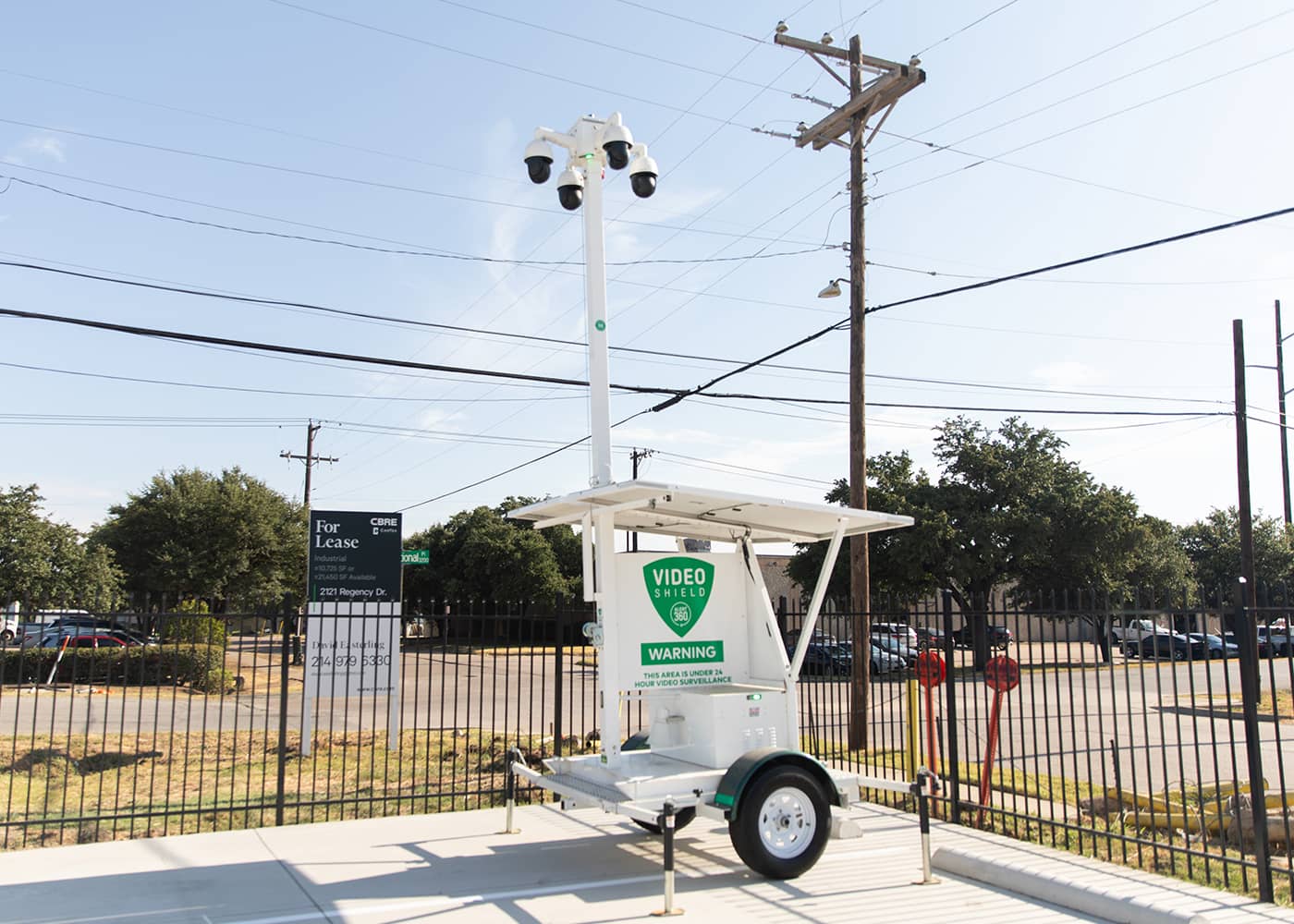 Panoramic security camera tower for parking lots